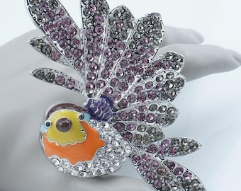 Rara Avis Large Sparrow Brooch, Created for Disney, Iris Apfel Designer Jewelry
