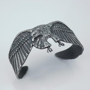 Vintage Pewter Eagle Cuff Bracelet, Handmade, Men&#39;s Jewelry, National Bird, Patriotic, Father&#39;s Day