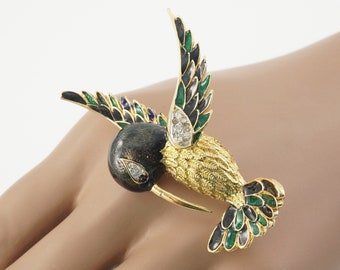 Vintage D'Orlan Hummingbird Brooch, Boucher, Bird Pin, Spring Jewelry, Bird Lover, Read Description