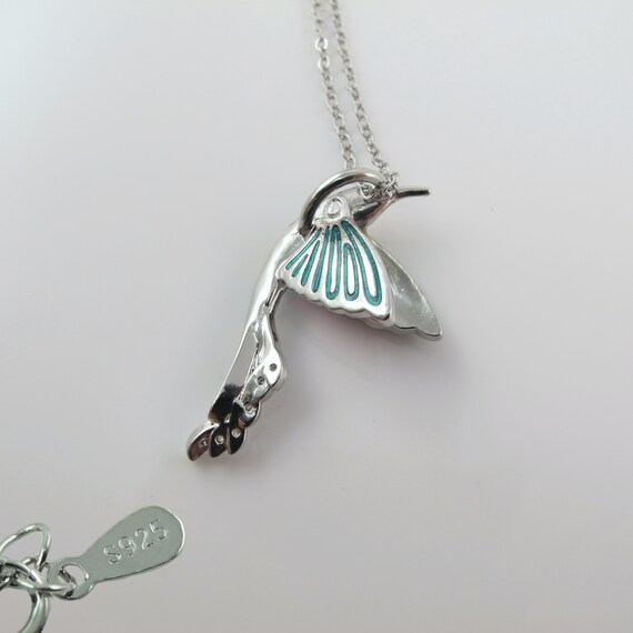 Collana con colibrì: grazioso ciondolo a forma di uccello in argento - Italia