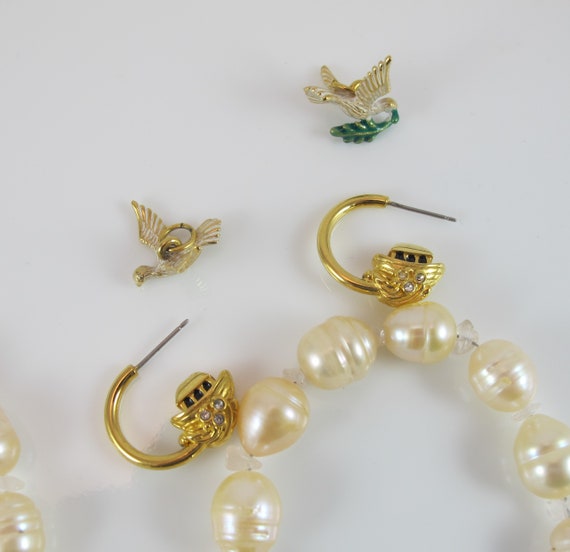 Joan Rivers Noah's Ark Dove Earrings, Bird Hoop E… - image 10