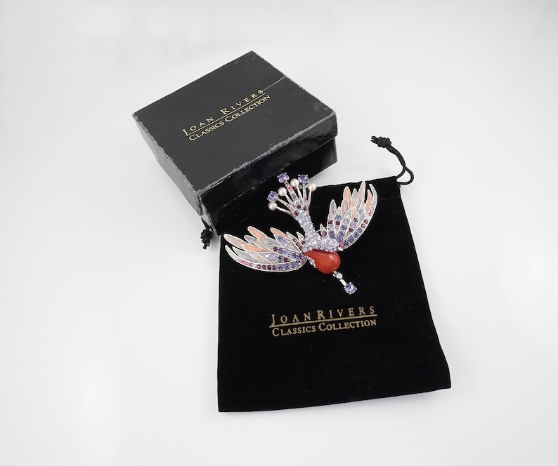Vintage Joan Rivers Swan Brooch, Firebird, Bird of Paradise Pin ...