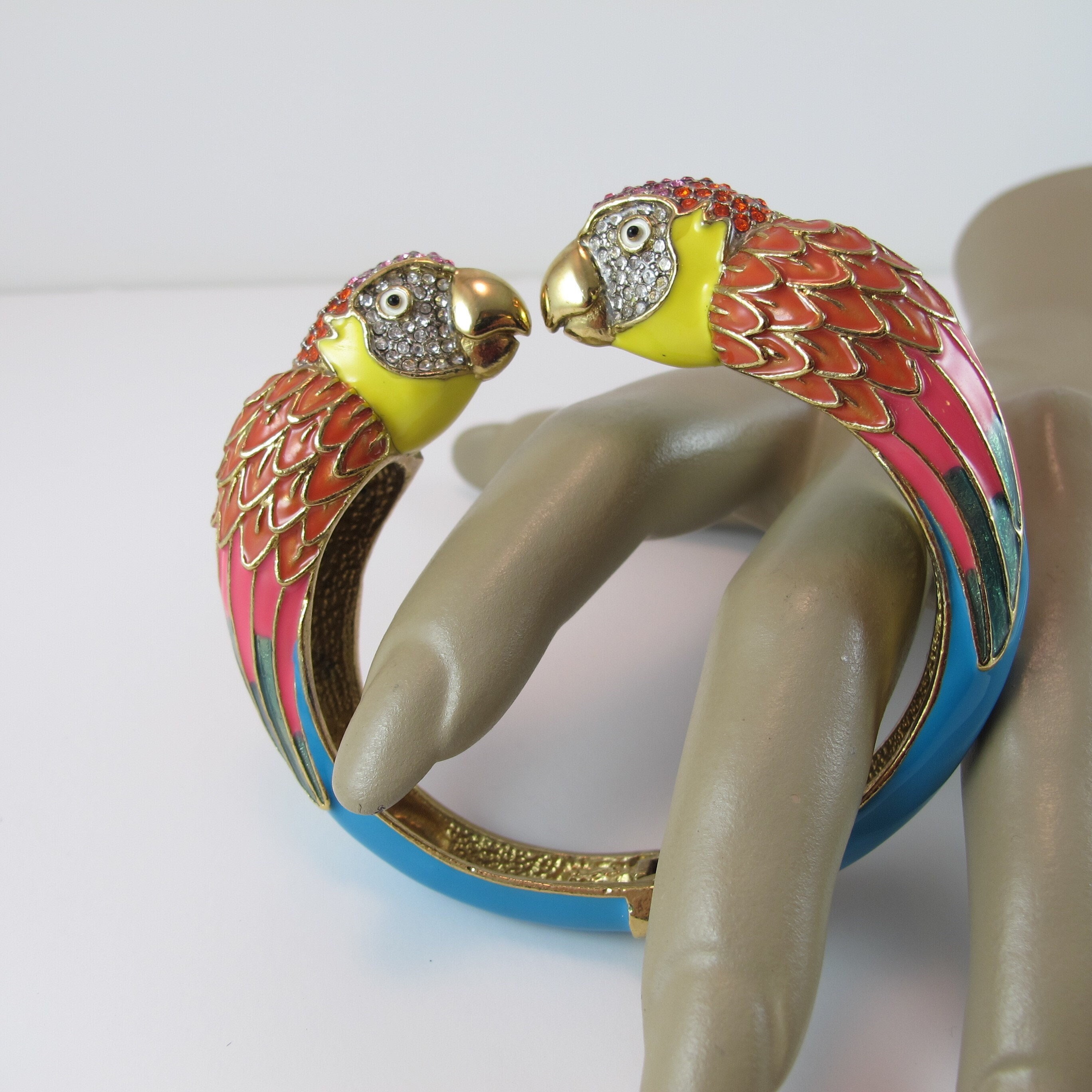 Vintage Juicy Couture Parrot Bracelet, Clamper, Bangle, Rainbow