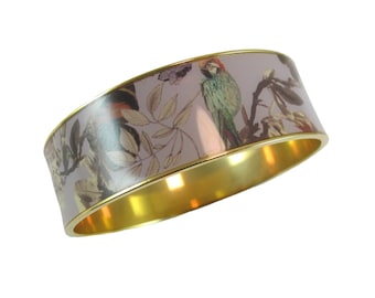 Rare J. Crew Macaw Parrot Bangle Bracelet, Butterfly, Flowers, Spring, Summer, Fall, Tropical Jewelry