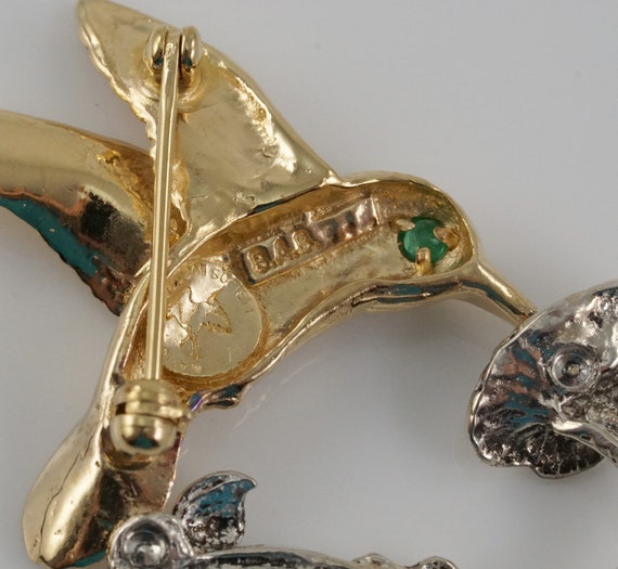14kt and Sterling Hummingbird Brooch from Nationa… - image 10
