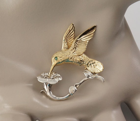 14kt and Sterling Hummingbird Brooch from Nationa… - image 1
