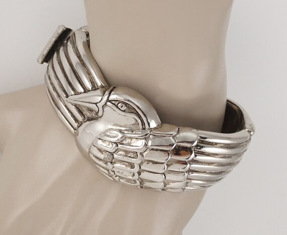Vintage Laurel Burch Mynah Bird Bracelet, Clamper… - image 2