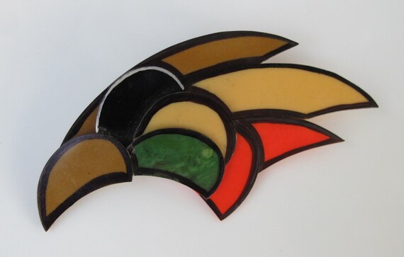 Vintage Artisan Celluloid Bird Head Pin - image 4