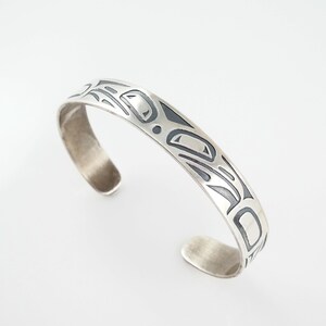 D. Dennis Sterling Eagle Cuff Bracelet, Metal Arts Group, Haida