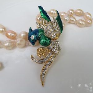 Vintage Bird of Paradise in Flight Brooch