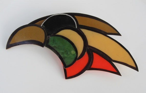 Vintage Artisan Celluloid Bird Head Pin - image 7