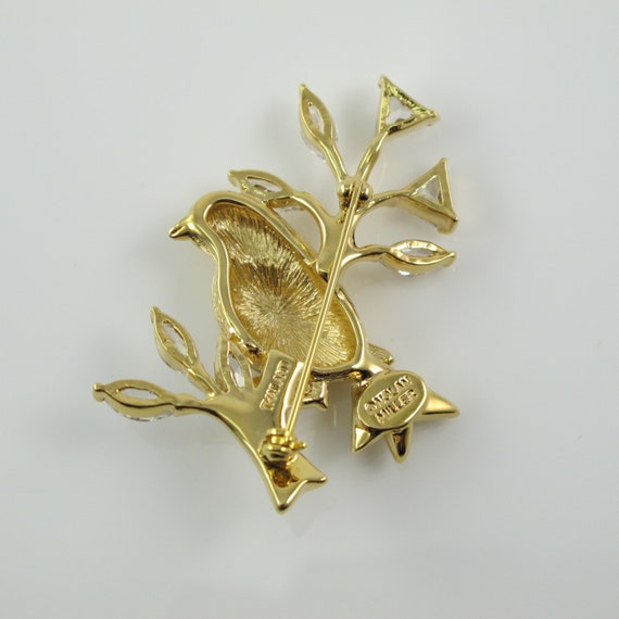 定価11000円新品未使用♡バード　鳥　ブローチ　キュービックジルコニア ノーラン ミラー 枝に止まった鳥のブローチ キュービック