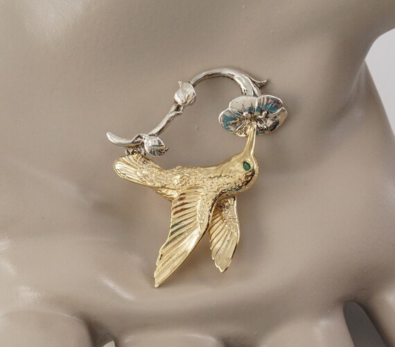 14kt and Sterling Hummingbird Brooch from Nationa… - image 4