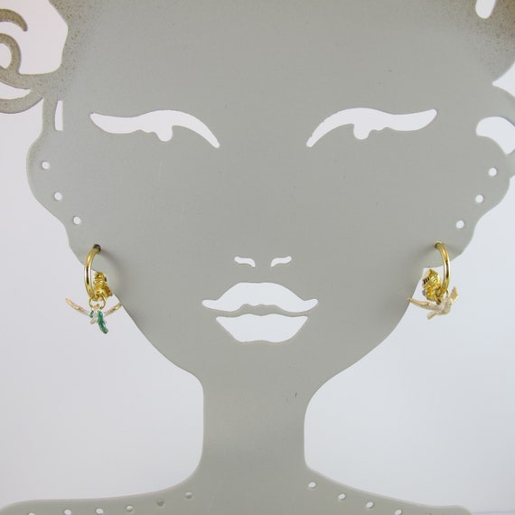 Joan Rivers Noah's Ark Dove Earrings, Bird Hoop E… - image 4