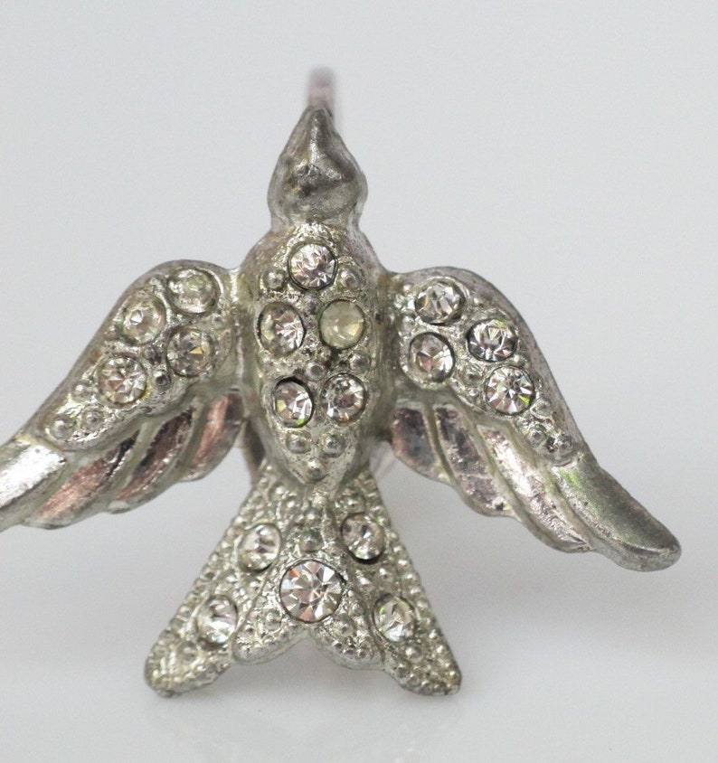 Vintage Bird in Flight Rhinestone Earrings