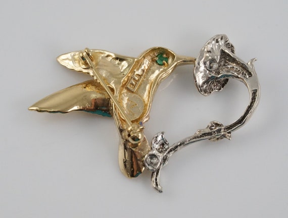 14kt and Sterling Hummingbird Brooch from Nationa… - image 9