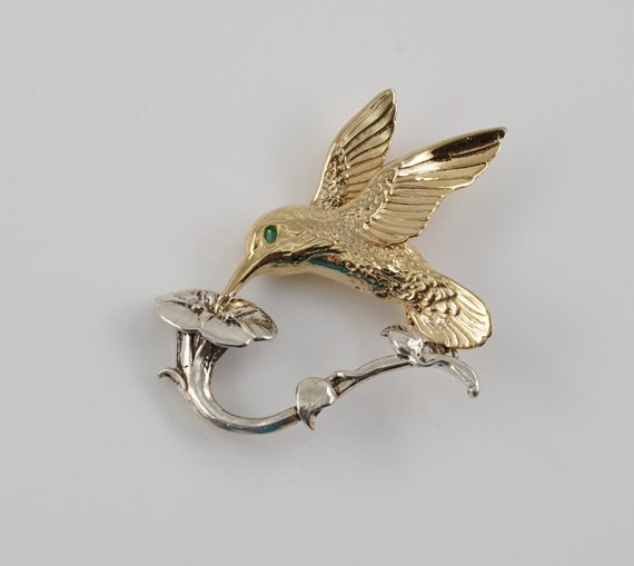 14kt and Sterling Hummingbird Brooch from Nationa… - image 2