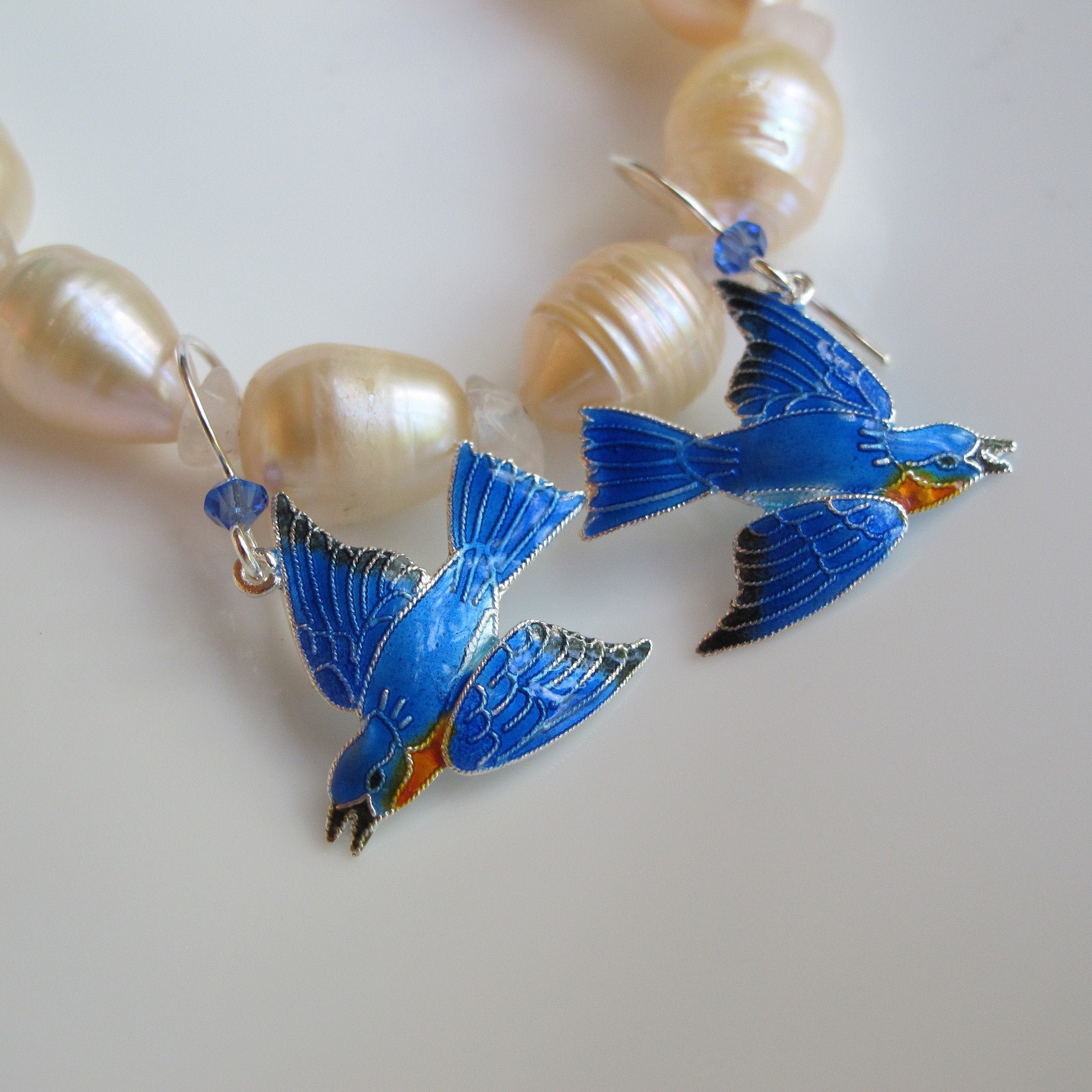swarovski bird earrings