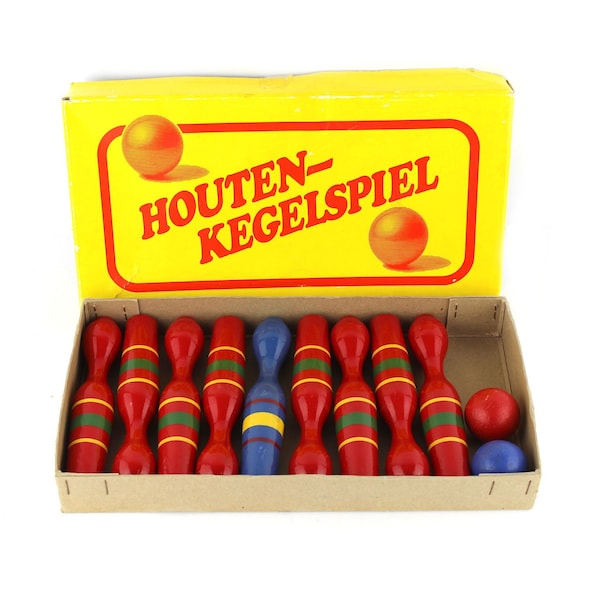 Wooden cone play in original box Graslitzer Spielzeug 60's