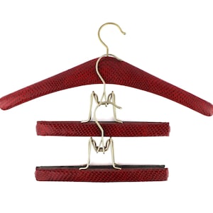 2 pants hangers and 1 coat hanger vinyl red turtle skin style 60&#39;s