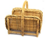 Rattan magazines holder Wicker Newspaper Tray Wicker magazine rack Log stand