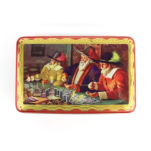Biscuit tin Zwolle blue fingers 50&#39;s