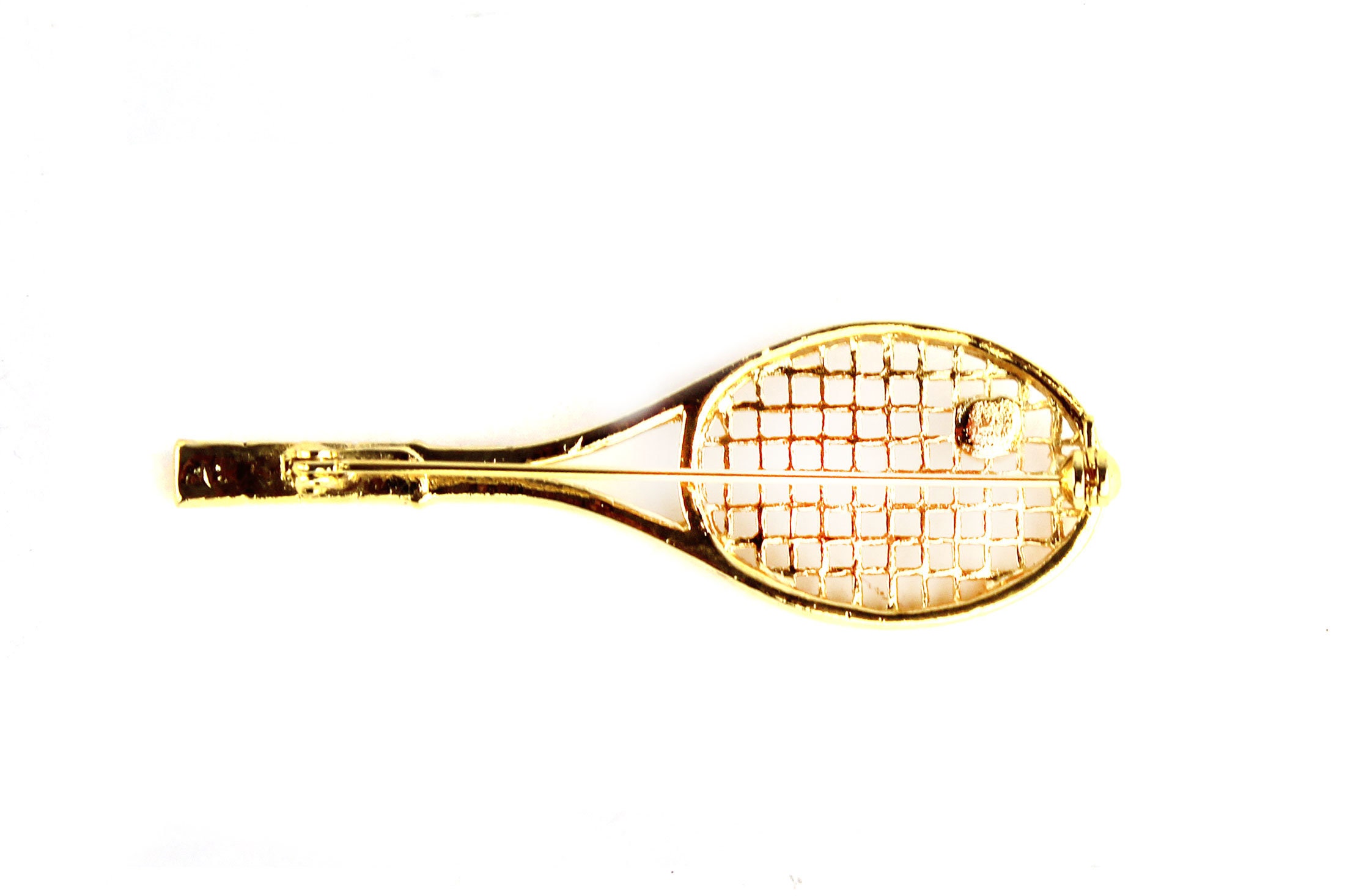 Broche Raquette De Tennis En Métal Doré - Neuf Sans Emballage - Accessoire Sport Chic