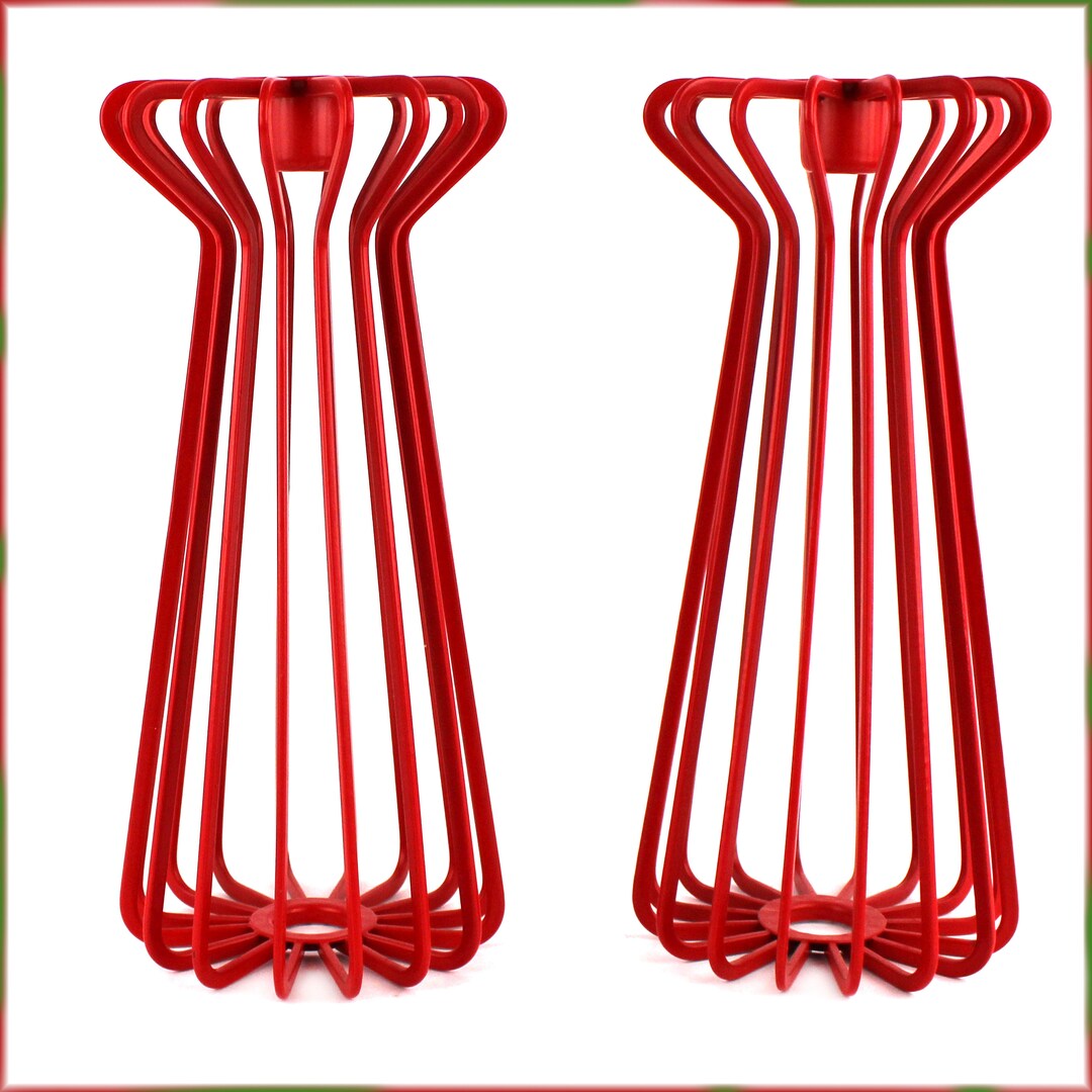 2 Ikea Candlesticks Red Wire Steel Model Trådig by Ehlén Etsy