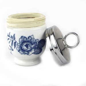 Cuociuova Royal Worcester con fiori blu, Inghilterra