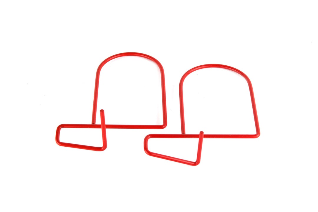 2 IKEA FLIT Red Metal Bookends 90's Etsy