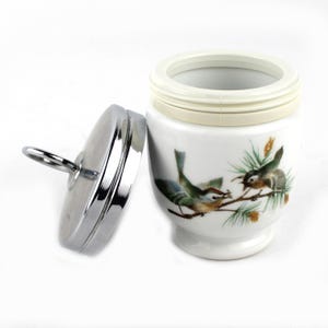 Royal Worcester egg coddler porcelain birds England egg cooker