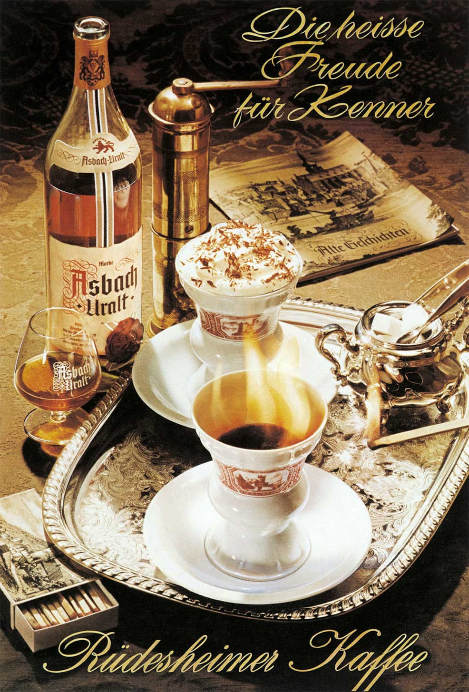 Rüdesheimer Kaffee koffiepot met suikerpot melkkan