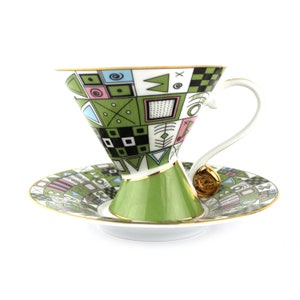 Cup and saucer gold collection porcelain China