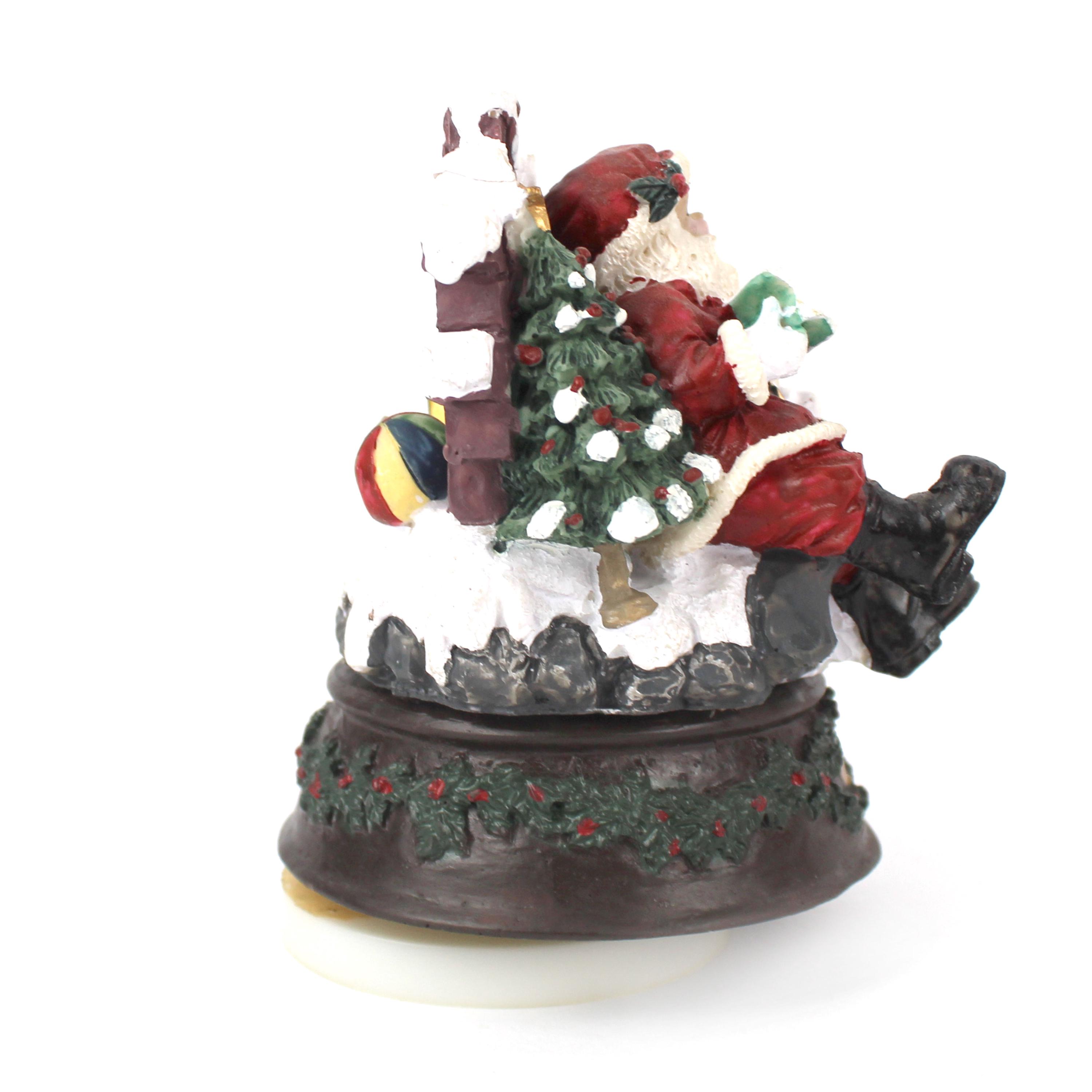 クリスマスオルゴール サンタクロースと子供のフィギュアが音楽