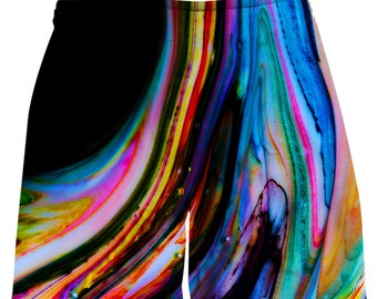 Interstellar One Psychedelic All Over Print Drawstring Shorts homme pour Raves, Festivals et Streetwear