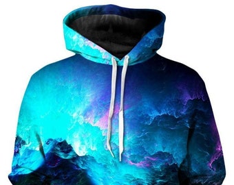 Dream Waves Abstract Psychedelic Colorful Vibrant Unisex (Front/Back) 3D Graphic Print Long Sleeve Pullover Hoodie