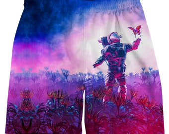 The Field Trip All Over Print Drawstring Men's Shorts for Raves, Festivals, and Streetwear