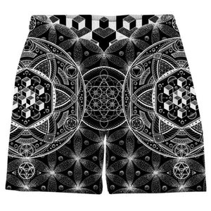 Dreamstate Geometric Abstract Psychedelic All Over Print Men's Shorts for Raves, Festivals, and Streetwear