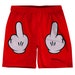 Middle Finger Colorful Vibrant Psychedelic Rave (Front/Back) Graphic Print Casual Drawstring Men's Shorts