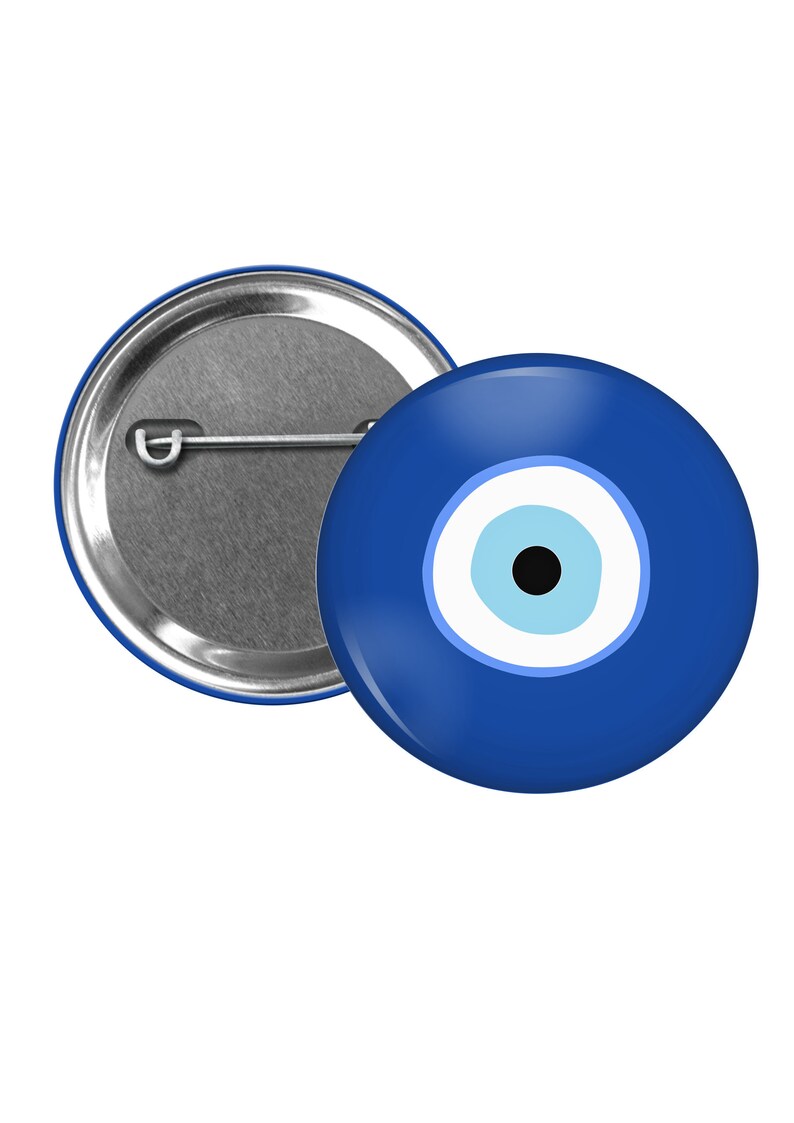 Evil Eye Pinback Button Talisman Against Misfortune Symbol Of Protection Mal De Ojo Protection Badge Turkish Eye Pin