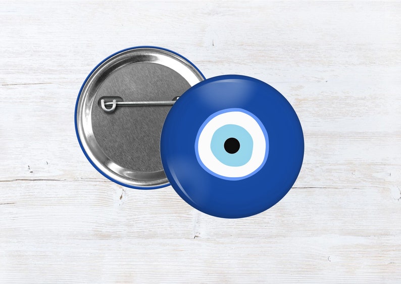 Evil Eye Pinback Button Talisman Against Misfortune Symbol Of Protection Mal De Ojo Protection Badge Turkish Eye Pin