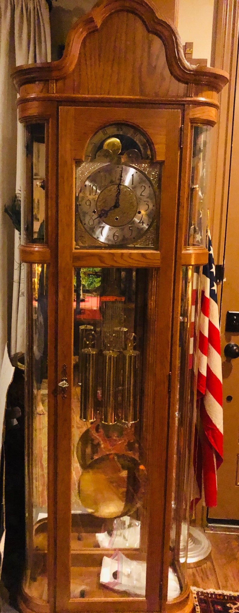 Ridgeway Curio Grandfather Clock Chimes On Quarter Half And Etsy