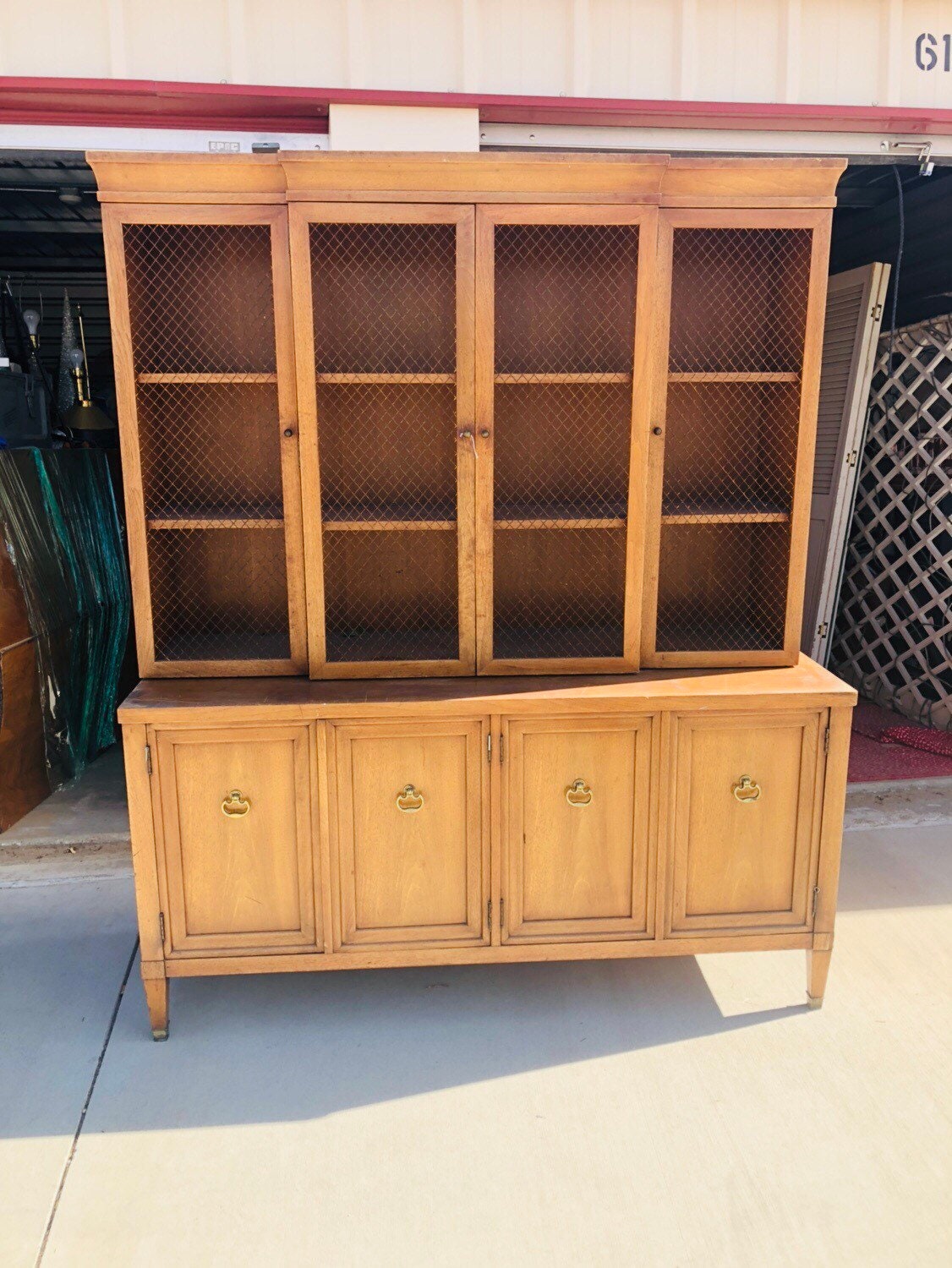 Vintage Sligh Furniture China Hutch Walnut Farmhouse Local Etsy