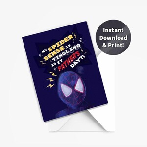 Meu sentido de aranha está formigando. É o cartão do Dia dos Pais? | Download instantâneo para impressão