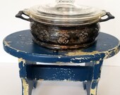 Vintage Etched Glass Pyrex on Silver Stand 1940s 022-622B Casserole Dish Retro Kitchen Cookware