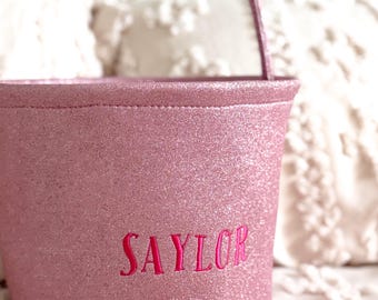 Personalized Glitter Easter Basket | Name Easter Basket | Custom Easter Basket