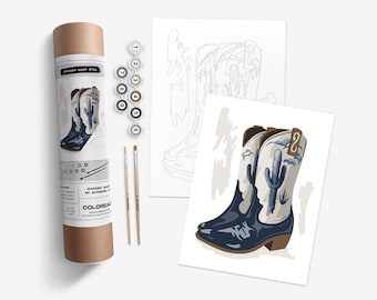 Cowboy Boot Still  |  Modern Paint By Numbers Kit