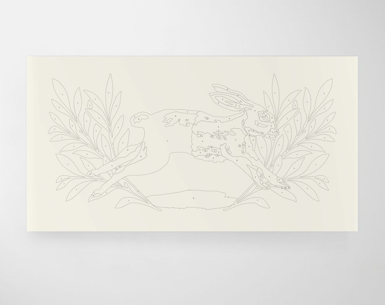 Running Hare Modern Paint by Numbers Kit Etsy