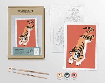 Tiger Pounce |  Modern Paint By Numbers Kit