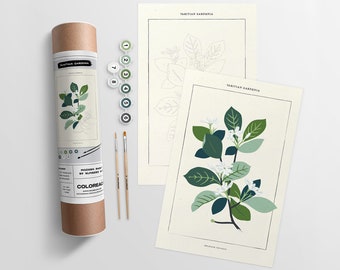 Tahitian Gardenia Botanical | Modern Paint by Number kit